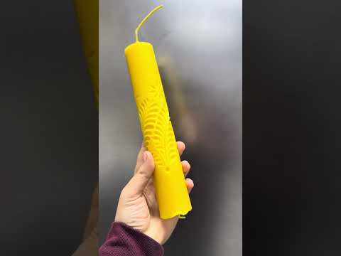 Свічка Яворівська різьба 23 см з бджолиного воску, видео 2