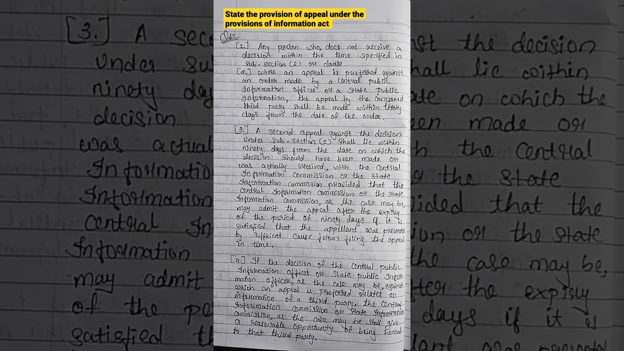 state the provision of appeal under the provisions of information act | sem 1 | law | llb 2022