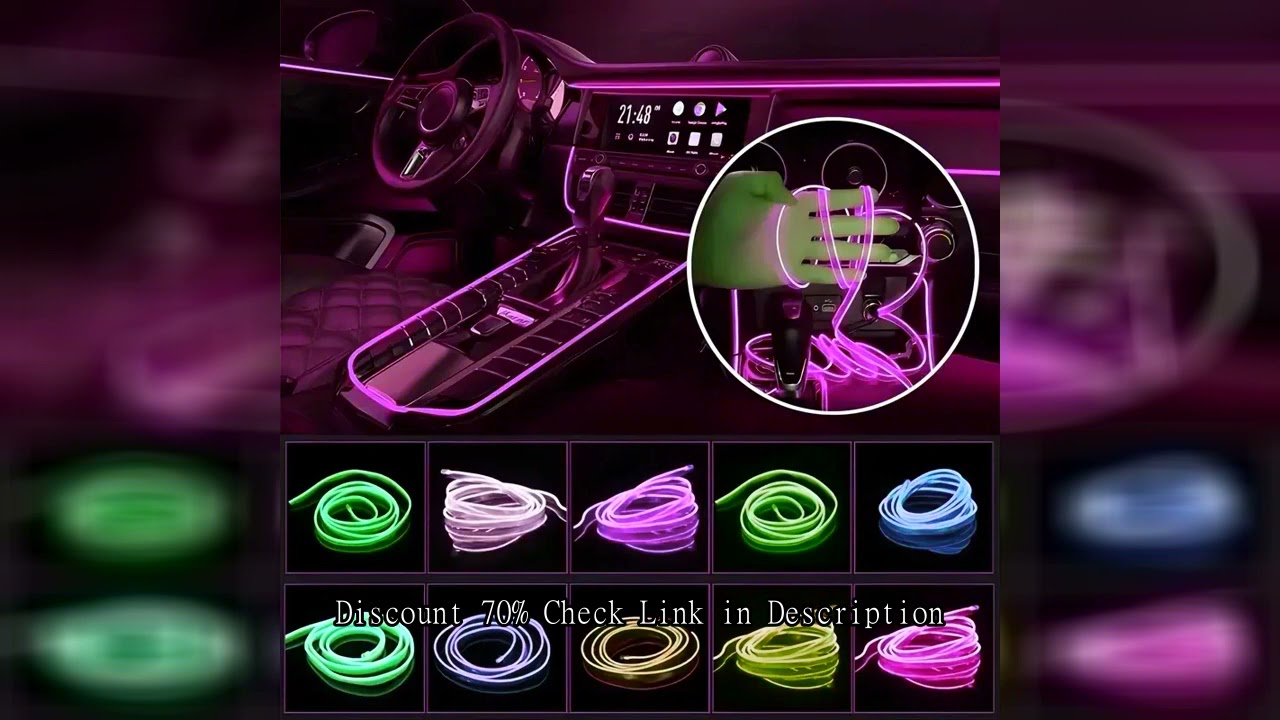 1M 3M 5M car EL Wire led strip Atmosphere light for DIY flexible AUTO interior Lamp Party decoration