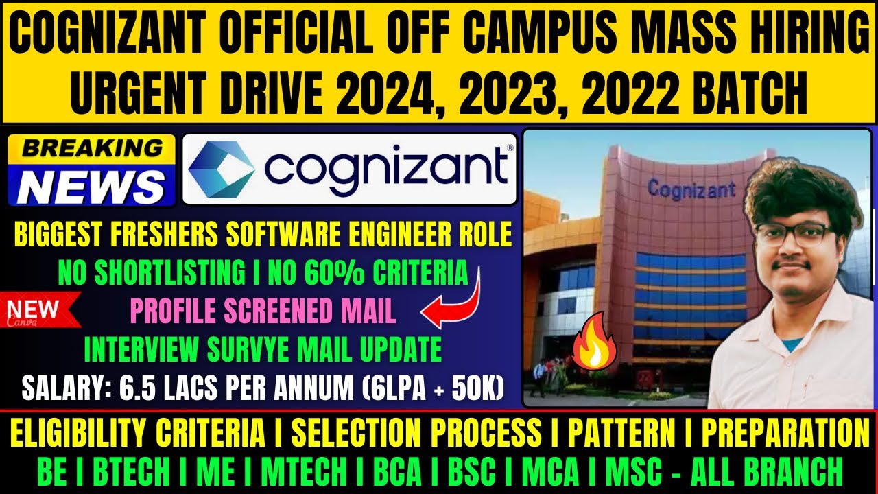 🔥 FINALLY COGNIZANT NEW URGENT HIRING ANNOUNCED | OFF CAMPUS DRIVE FOR ...