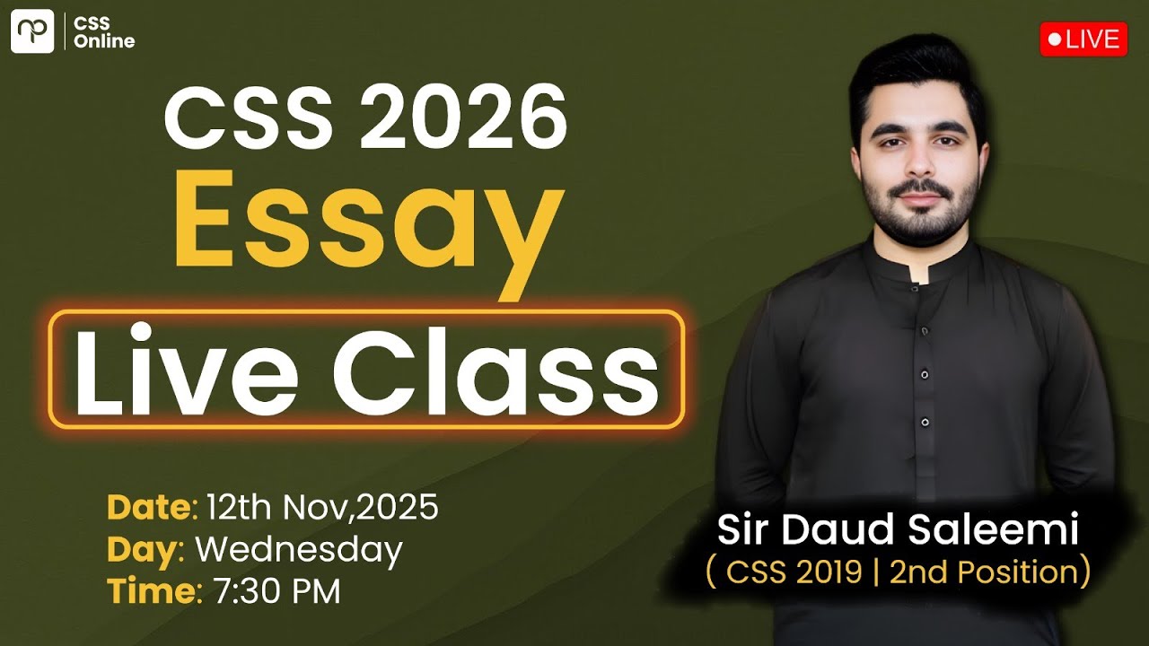 FREE CSS Essay Live Session with Sir Daud Saleemi ( CSS 2019-2nd ...