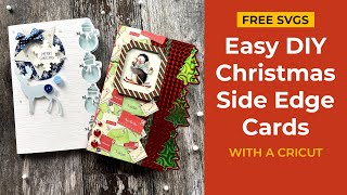 You'll LOVE these Easy Christmas Cards!🎄 Cricut Side Edge Cards with Free SVGs