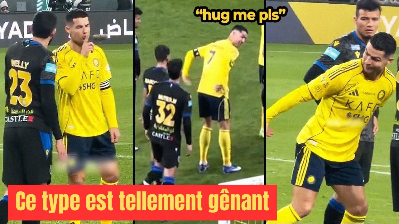Moment gênant : Ronaldo parle beaucoup trop aux joueurs d'Al-Taawoun après avoir manqué son but.