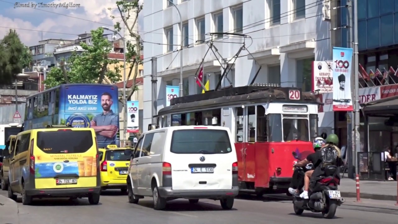Nostalgic Tram in Istanbul, Turkey (T3 - Asia) - Kadıköy-Moda Nostalgia Tramway 2019