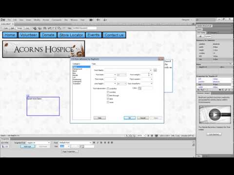 How to insert text in dreamweaver