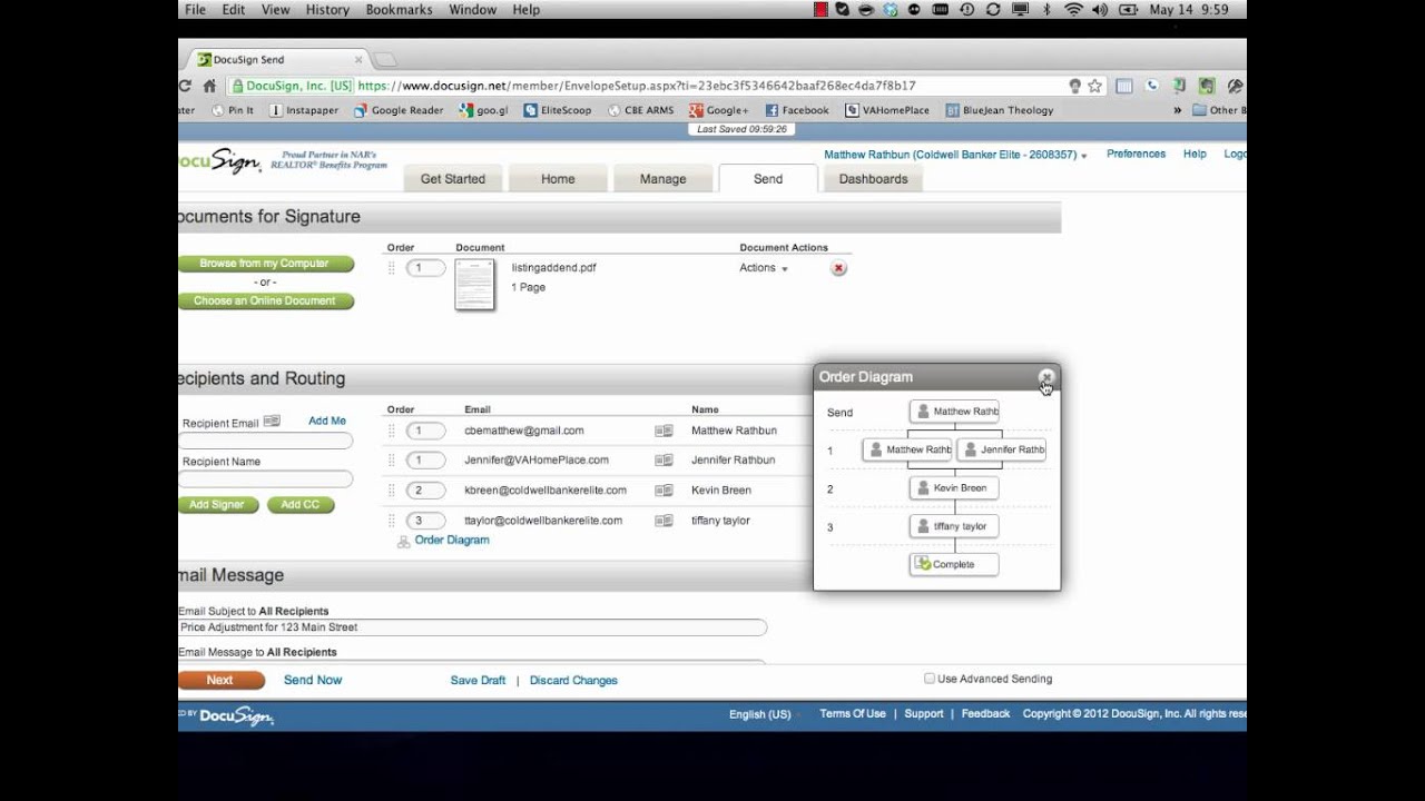 Docusign Routing to Signers, Broker and Office Admin - YouTube