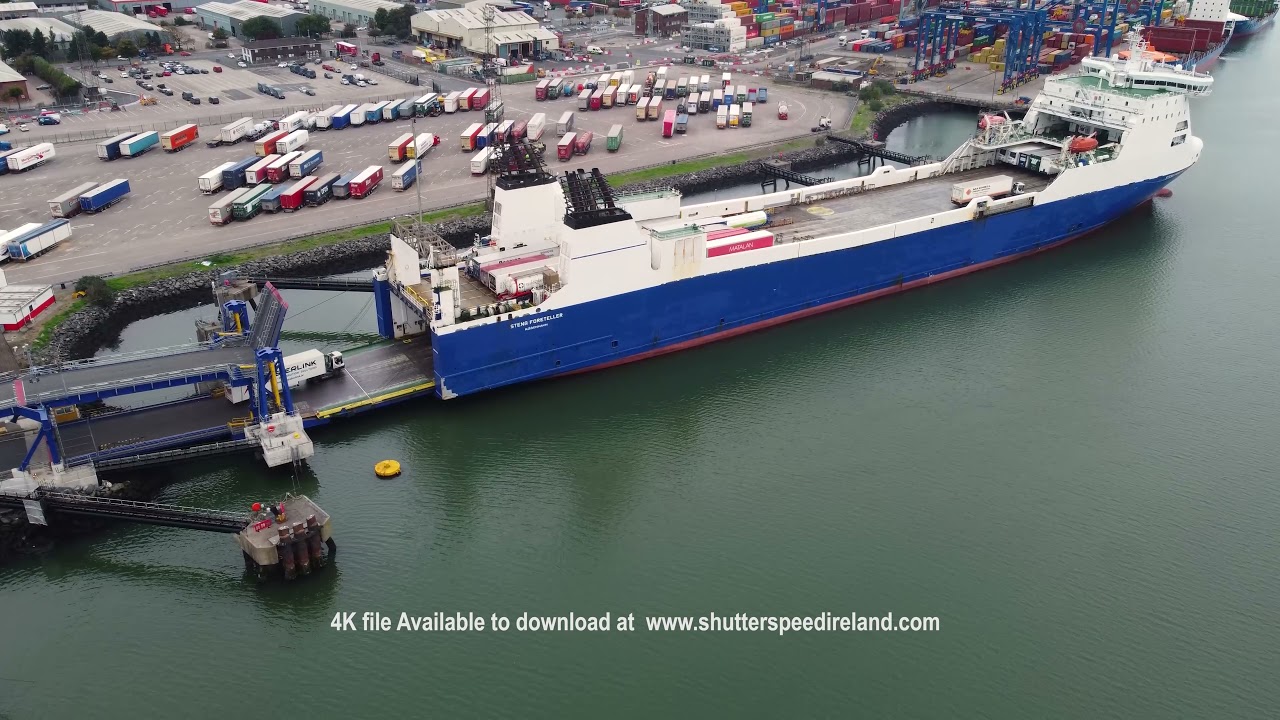 STENA FORETELLER Ferry at Belfast Harbour Northern Ireland 4 4K