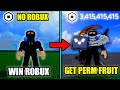 I Tried to Get ROBUX in Blox Fruits with Rock Paper Scissors and Gave a Permanent Fruit!