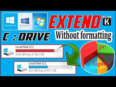 How To Extend C Drive In Windows 10,8 & 7 Without Formatting PC or Laptop - Urdu Hindi Tutorial