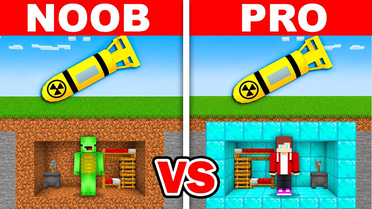 NOOB vs PRO: Doomsday Bunker Survival Battle in Minecraft