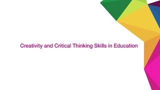 OECD/CERI creativity and critical thinking in education - advert