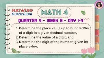 Matatag Math 4 Quarter 4 Week 5 Day 1-4