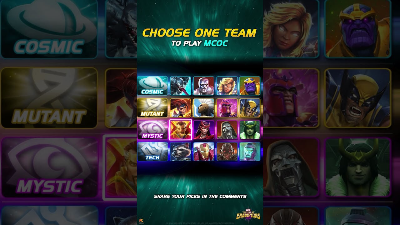Choose your Marvel team | Marvel Contest of Champions