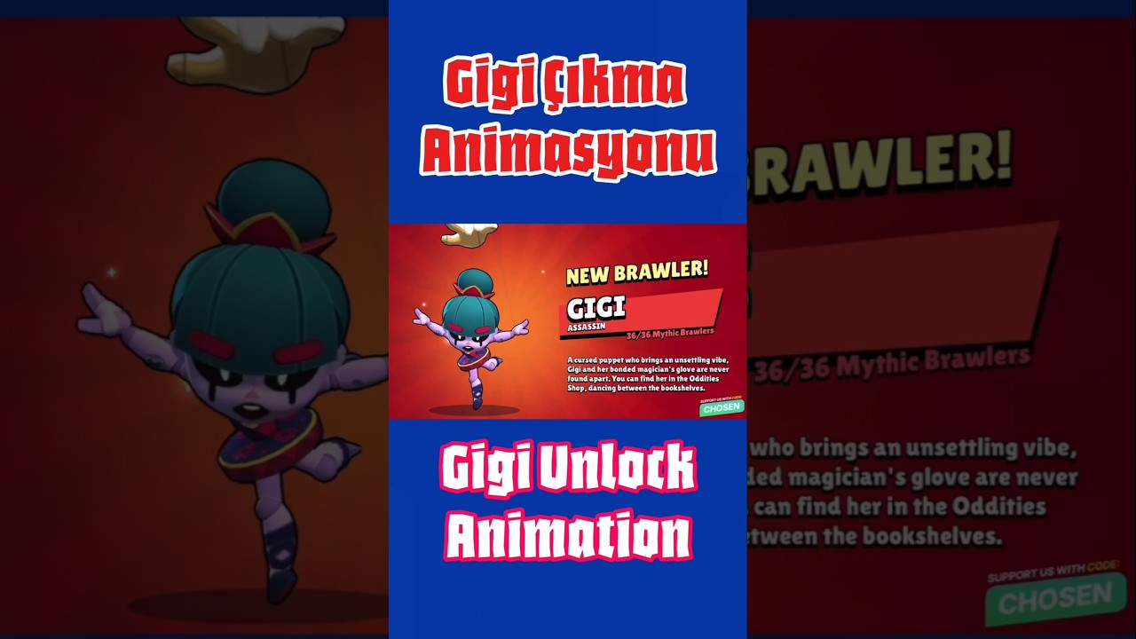 Yeni Karakter Gigi Çıkma Animasyonu! (Gigi Unlock Animation) - Brawl Stars