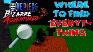 Where to find EVERYTHING in OnePiece Bizarre Adventure | Black Leg, Rokushiki, Buso, and Ken Haki