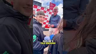 Steve Rider Signs Thom Hat And Learns About His