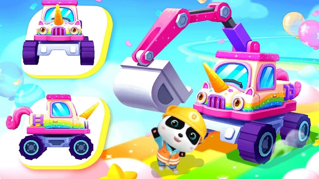 Baby Panda's School Bus Adventure: Drive Excavator & Explore | Babybus Game