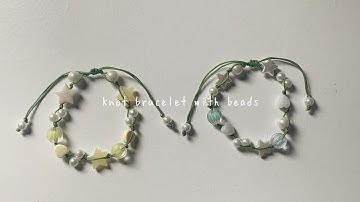 DIY knot bracelet with beads || yarnivora