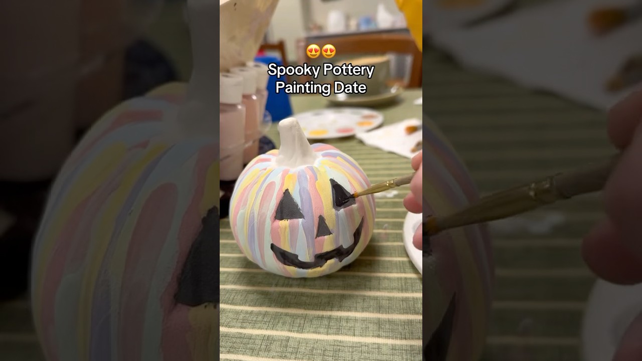 Pottery Painting! 🎃 #potterypainting #painting #halloween #spookyseason #pumpkin #jackolantern #boo