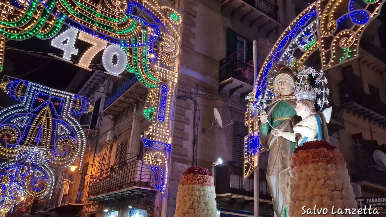 (PALERMO) - PROCESSIONE DI MADRE SANT'ANNA DEL BORGO VECCHIO (4K) 27/07/2025