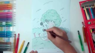 Mickey Mouse Disney Coloring Book 14 - Coloring Lab - Coloring tutorial for kids