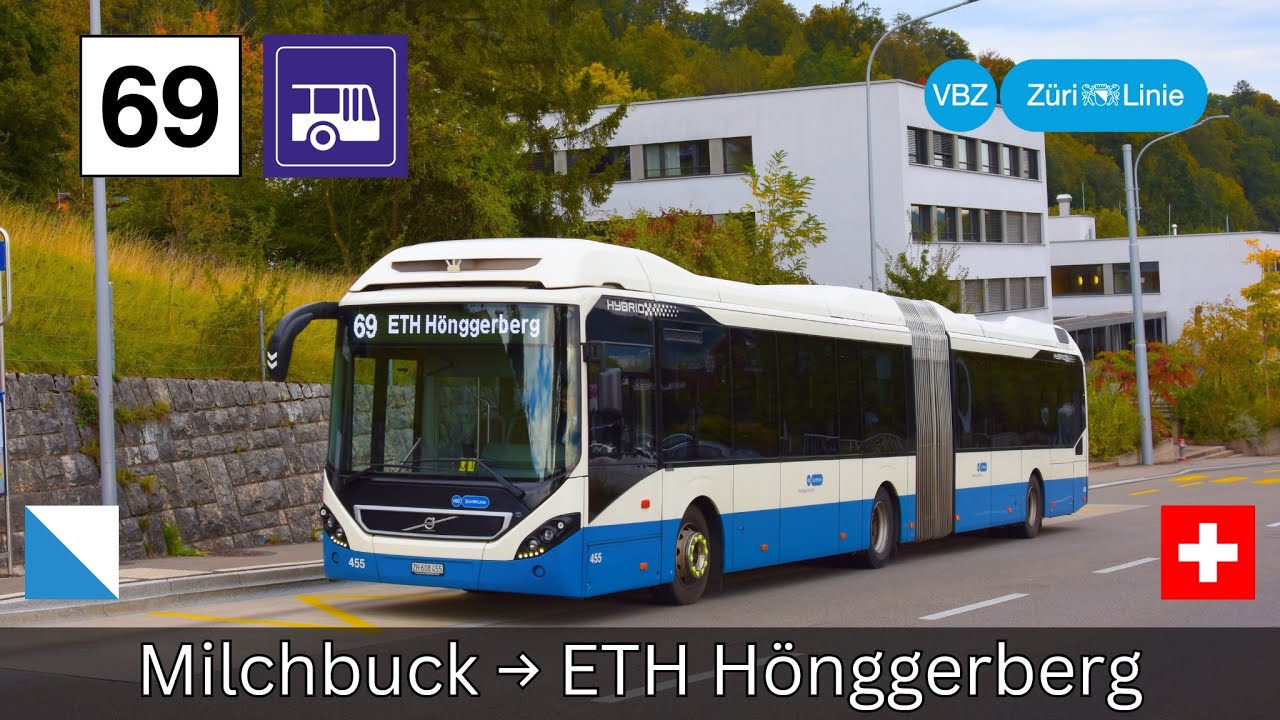 🇨🇭Zürich VBZ Buslinie 69 | Milchbuck - ETH Hönggerberg [4K]