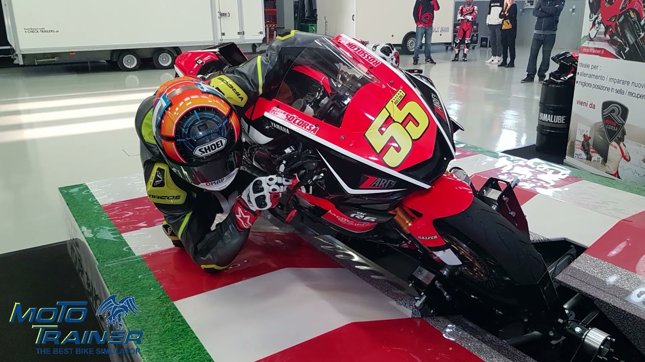 Alex De Angelis with Moto Trainer, Motorbike simulator, Simulateur moto, Simulador de moto Superbike