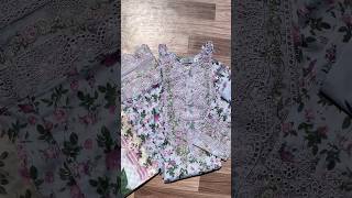 Lawn Eid outfit embroidered 3pcs long length shirt chiffon Dupta #duapret #eidoutfit #onlineboutique