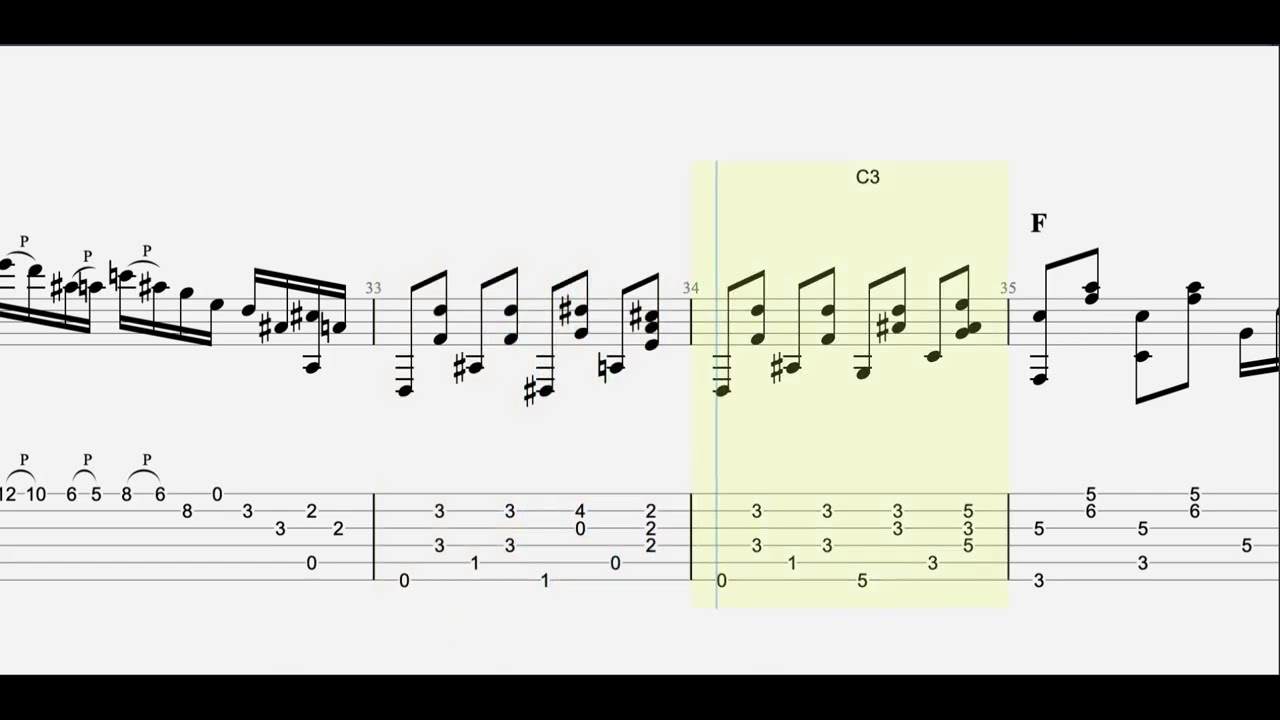 Capricho Arabe -Tarrega Francisco - Guitar TAB, TUTORIAL.