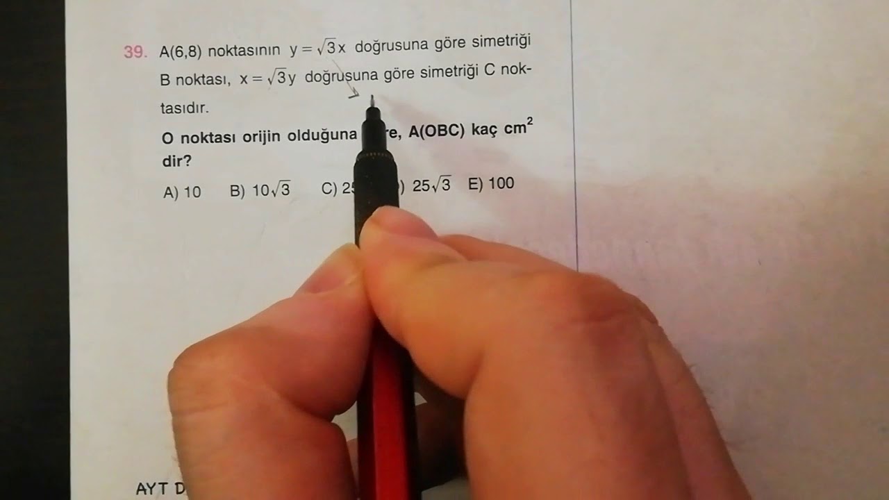 SİMETRİ - ÖTELEME - DÖNDÜRME.. AYT 'lik 5 Soru.. 👍