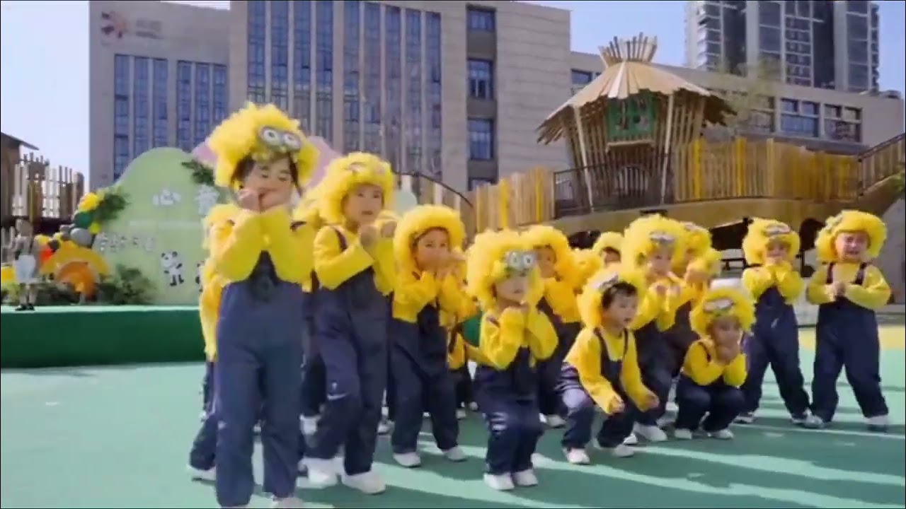 Children celebrate their school sports day in Hangzhou Xiaoshan Shixin Kindergarten
