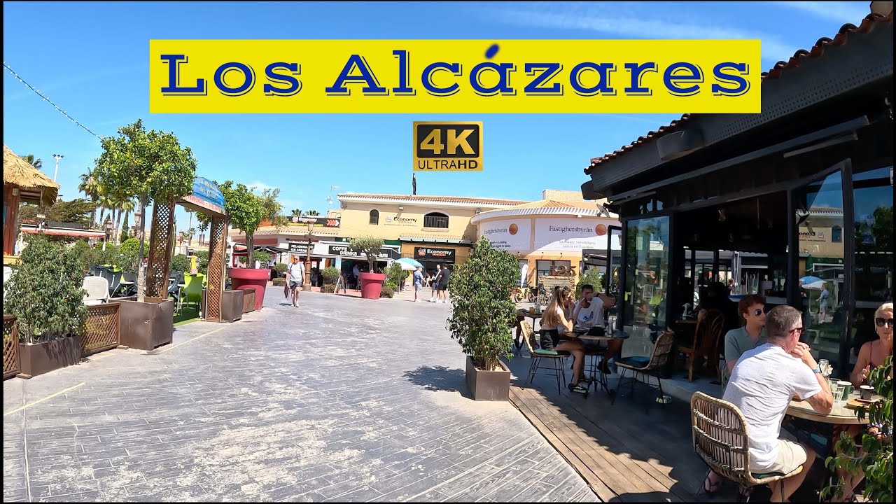 [4K] Los Alcázares, Mar Menor, Murcia. Wednesday Morning Walking Tour, Restaurant Area 🥗🍔🇪🇸