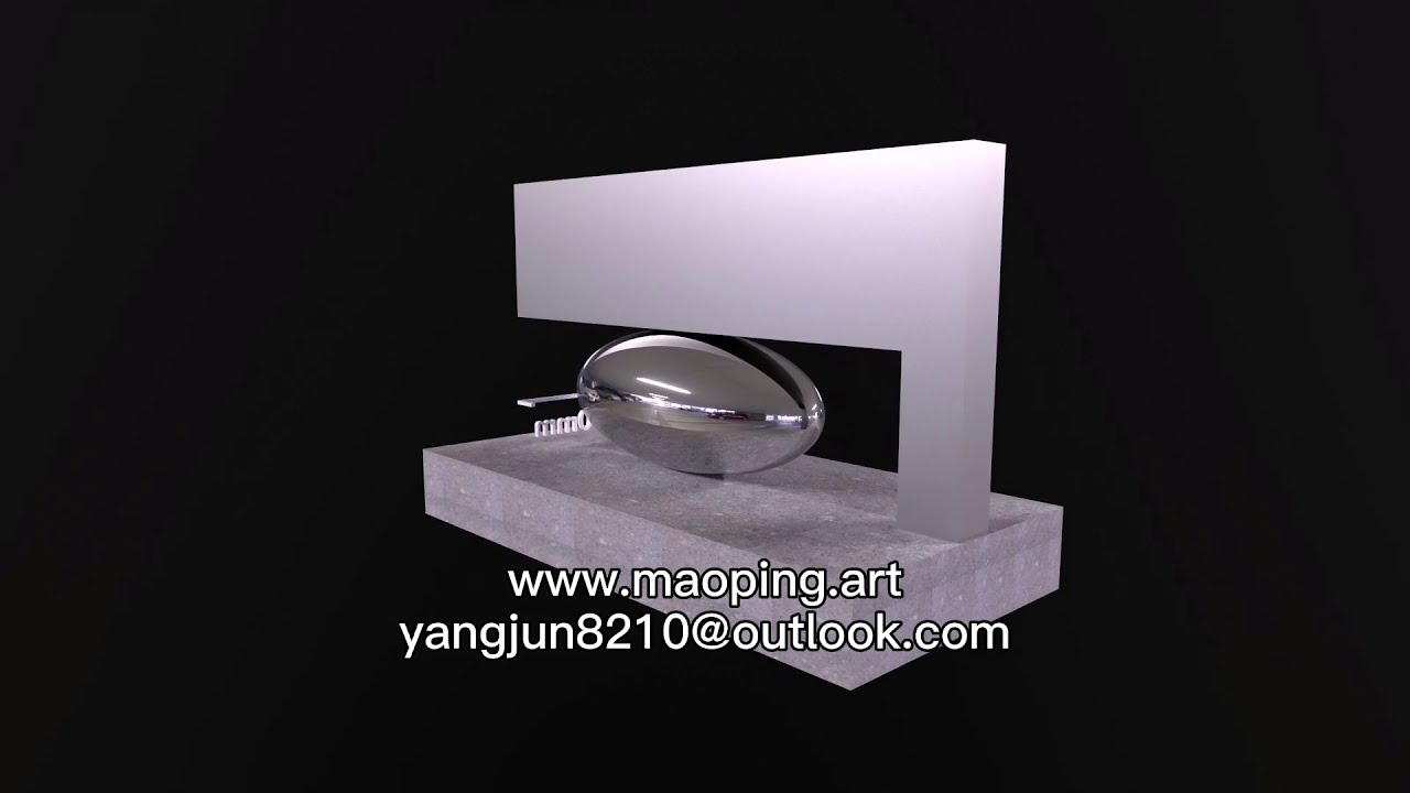 Stainless steel oval ball sculpture