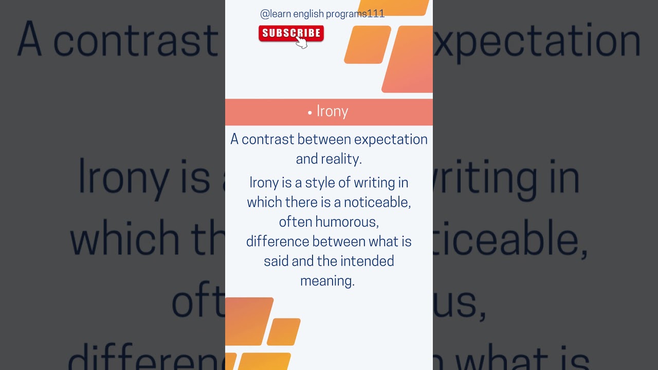 What is dramatic irony | Irony | Learn english programs111