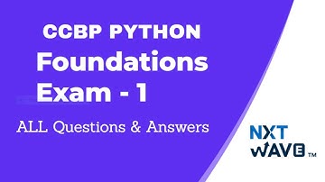 Foundation Exam-1 || Python || Nxtwave | CCBP 4.0 || ALL Questions & Answers