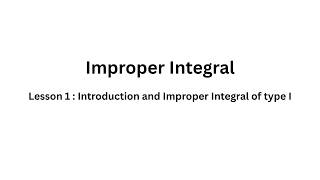 improper integral 1