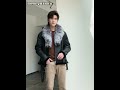 Denny&Dora Men's Shearling Jacket Shearling Moto Jacket Black Short Sheepskin Coat For Men