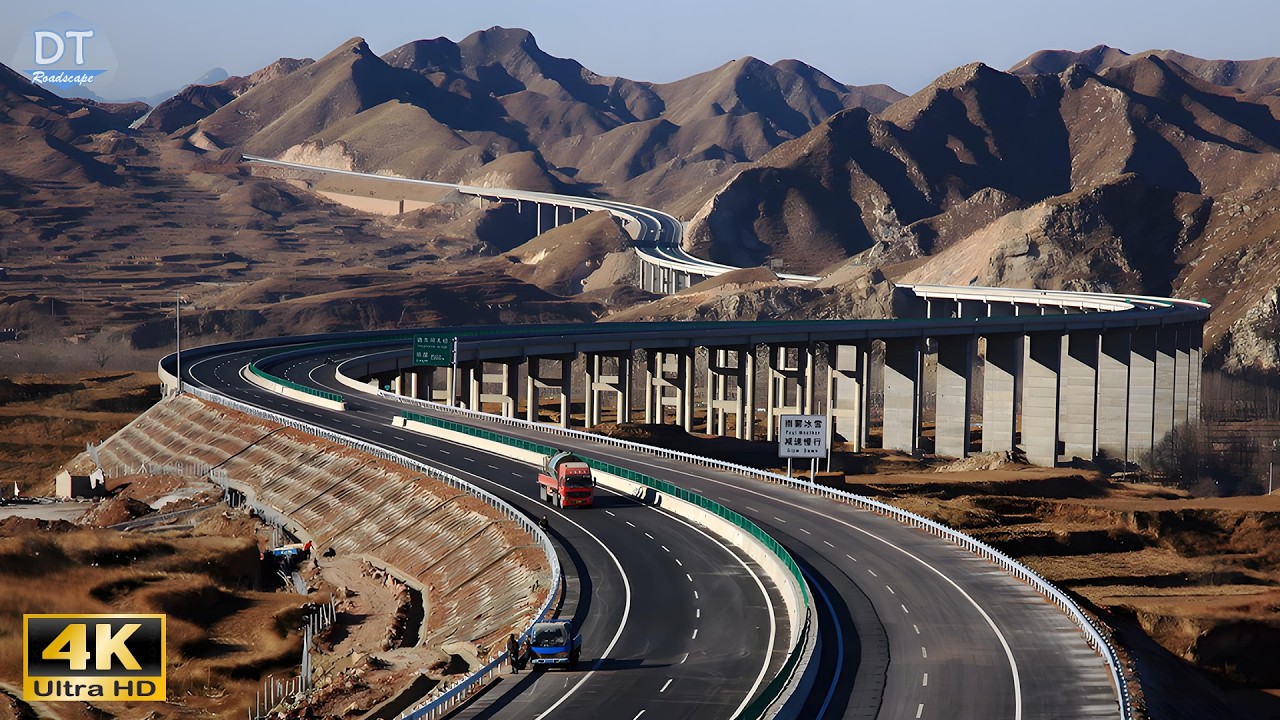 Tallest bridge in North China 4K HDR - Driving on the Expressway across Taihang - China Engineering