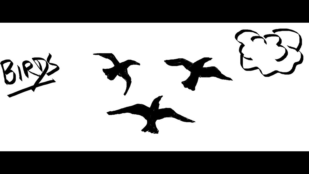 Easy Kids Drawing Lessons : How to Draw Flying Birds - YouTube