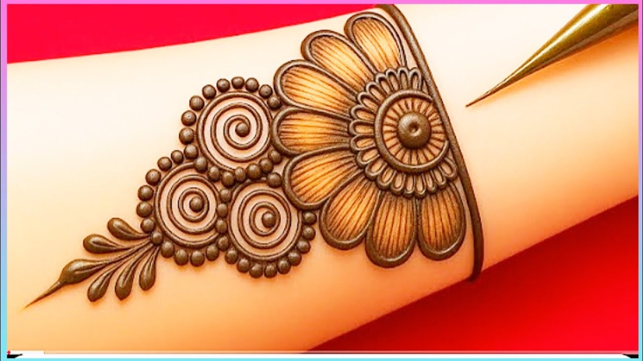 Elegant Floral Arabic Mehndi Design With Soft Shading Bold Line Stylish Henna Art For Beautiful Hand