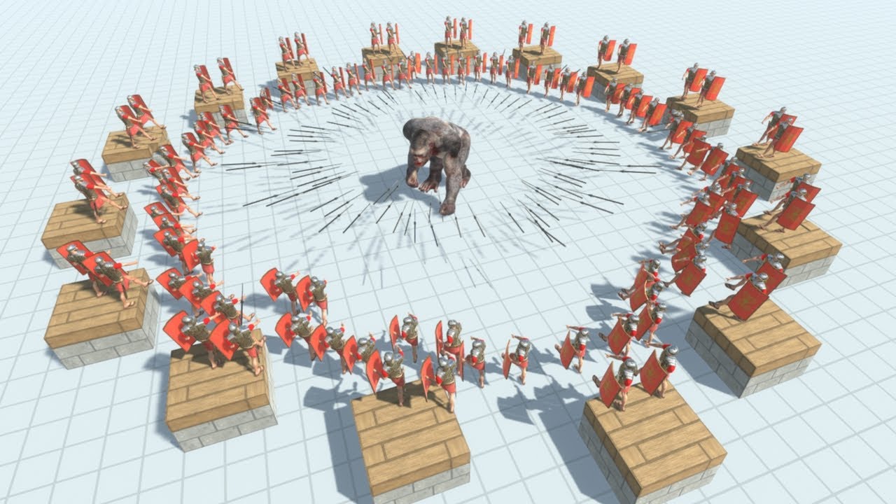 100 Romanus Spear Thrower Circle Animal Revolt Battle Simulator