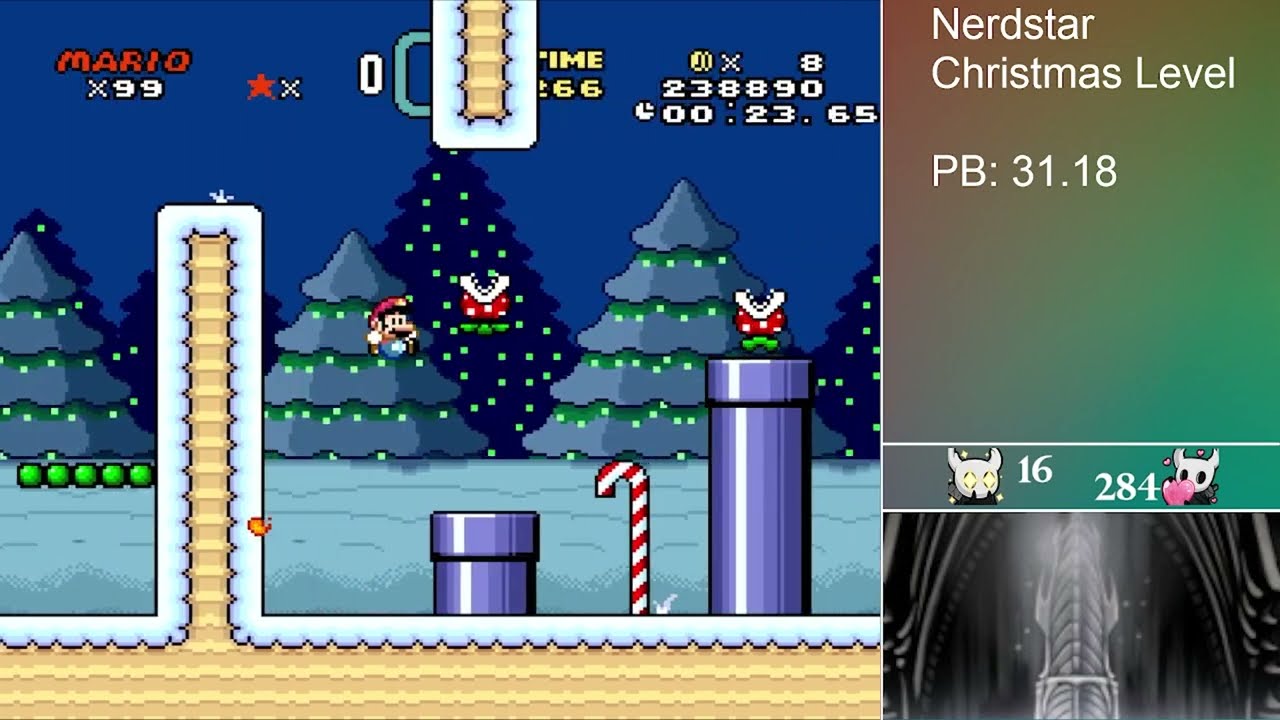 SMW NerdstarTV Christmas Level in 30.82