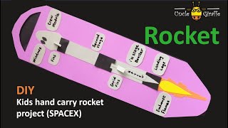 Kids Rocket Science School project – kids SPACEX rocket model. Learn about SpaceX Dragon.
