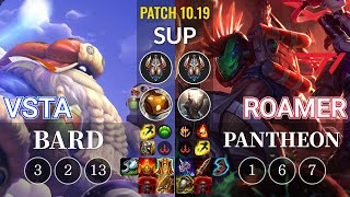 HLE Vsta Bard vs T1 Roamer Pantheon Sup - KR Patch 10.19