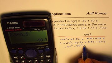 Quadratic Application on Demand Function and Profit