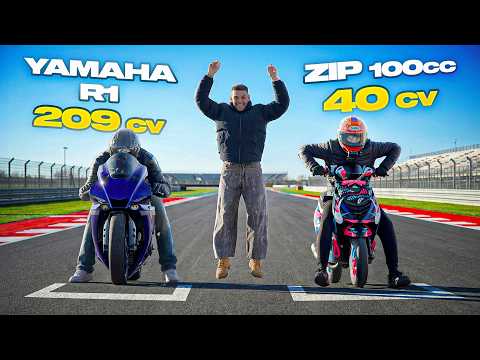 ZIP 2FAST 40 CV vs YAMAHA R1 209 CV DRAG SETUP 🔥 LA SFIDA FINALE