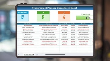 Procurement Planner Checklist in Excel