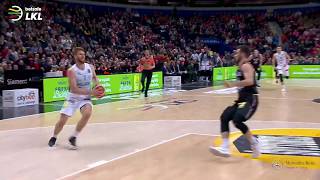 „Betsafe–LKL“ rungtynių momentas: galingas T. Walkupo reidas link krepšio