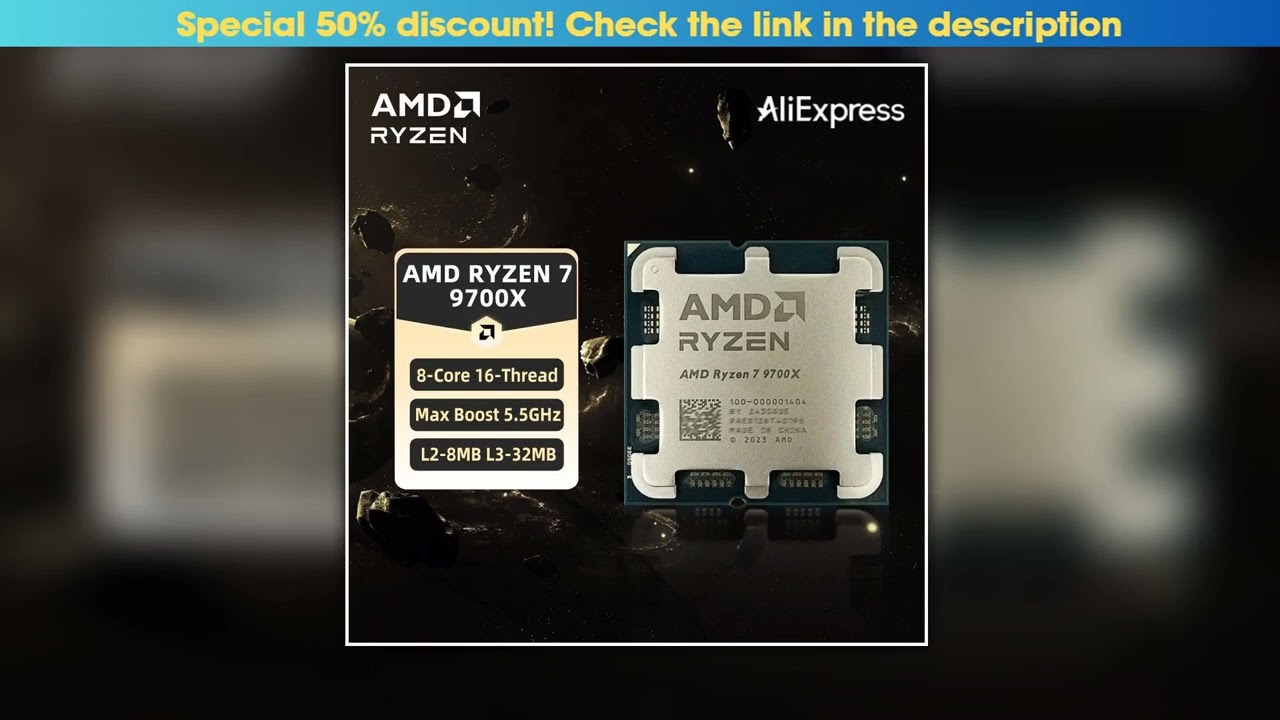 AMD Ryzen 7 9700X MaxBoost 55GHz 8Core 16Thread Socket AM5 CPU Desktop Gaming Processor for PC