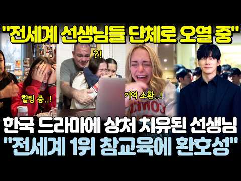"전세계 선생님들 단체로 오열 중" 한국 드라마에 상처 치유된 선생님 "전세계 1위 참교육에 환호성"